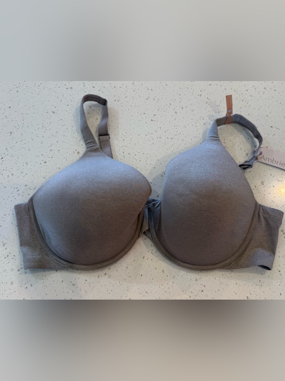 NEW 42D Ambrielle Everyday Underwire Full Coverage Bra Tan Beige Racerback Light
